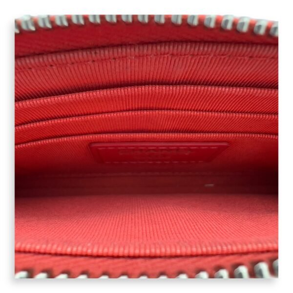 Chevron Wallet Long Pink in Calfskin, Silver hardware - Image 7