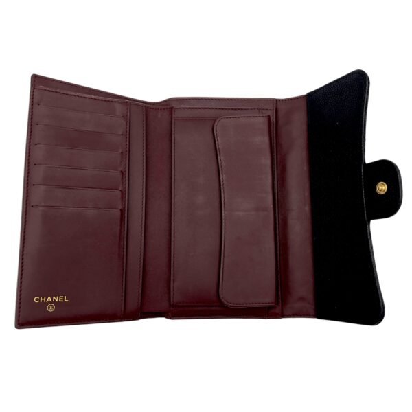 CC Wallet Black in Caviar Leather, Silver hardware - Image 6