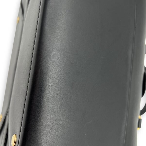 boston Top Handle Bag Black in Calfskin, Gold hardware - Image 6