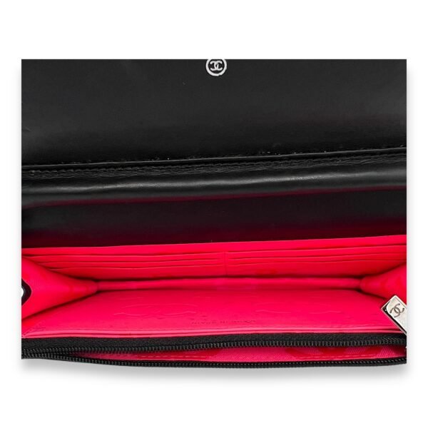 Cambon Wallet On Chain Black in Lambskin, Silver hardware - Image 6
