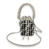 Mon Tresor Mini White Bucket Bag in Canvas, Silver hardware - Image 7