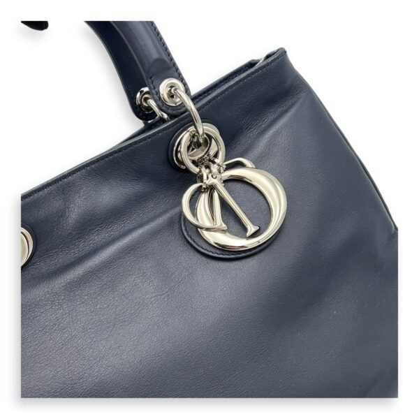 Diorissimo Blue Top Handle Bag in Calfskin, Silver hardware - Image 6