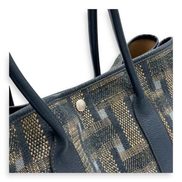 Garden Party 36 Blue Tote Bag in Tweed, Silver hardware - Image 6