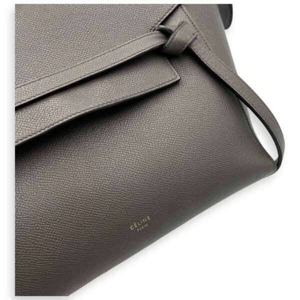 Belt Bag Top Handle Bag Micro Grey in Calfskin, Gold hardware - Image 6
