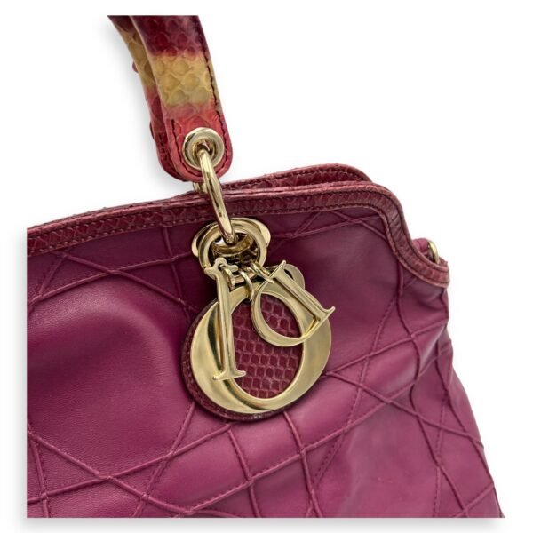 Granville Top Handle Bag Purple in Calfskin, Gold hardware - Image 6