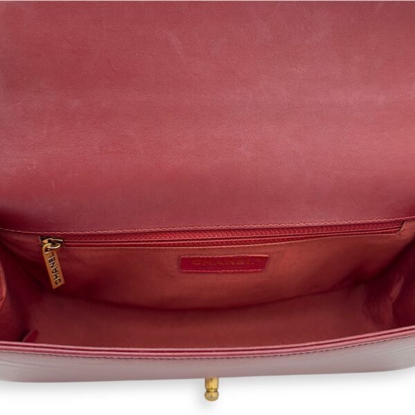 Boy Shoulder Bag Medium Red in Calfskin, Gold hardware - Image 6