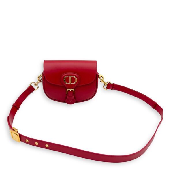 Bobby Small Red Shoulder Bag in Calfskin, Gold hardware - Image 8