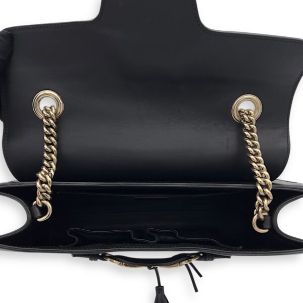 Horsebit 1955 Shoulder Bag Black in Calfskin, Gold hardware - Image 6