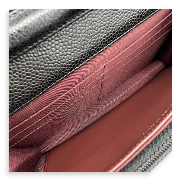 CC Wallet On Chain Black in Caviar Leather, Silver hardware - Image 30