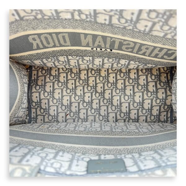 Book Tote Medium Grey Top Handle Bag in Jacquard - Image 6