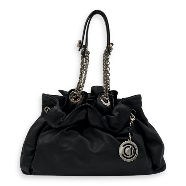 Le Trente Black Shoulder Bag in Calfskin, Silver hardware - Image 6