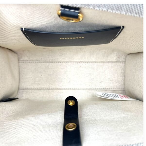 Freya Top Handle Bag Mini Black in Canvas, Gold hardware - Image 6