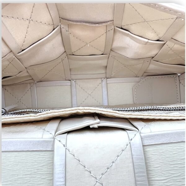 Cassette Crossbody Bag Beige in Calfskin, Silver hardware - Image 6