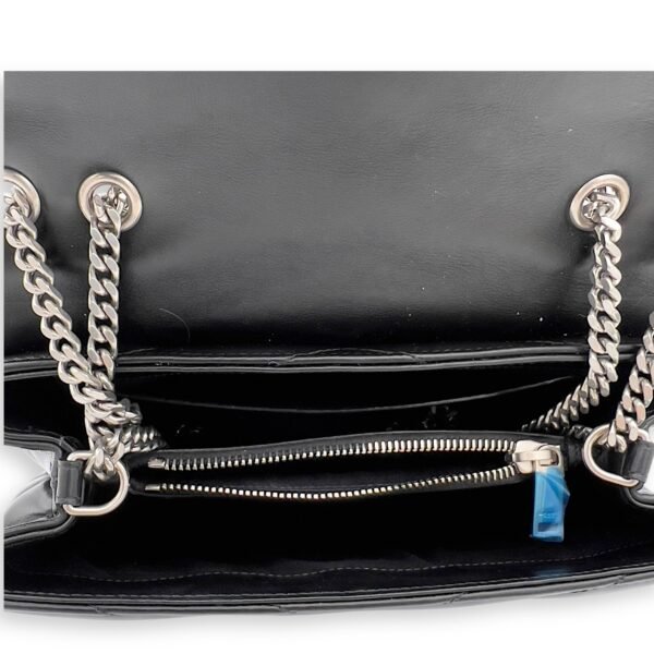 Loulou Small Black Shoulder Bag in Calfskin, Silver hardware - Image 3