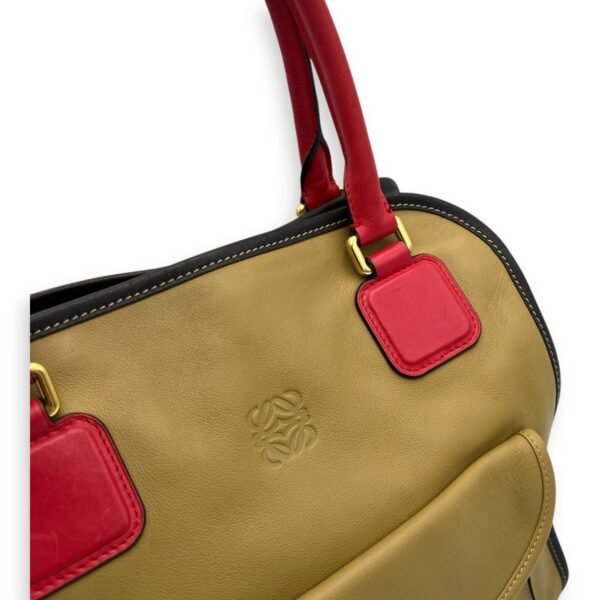 Amazona Top Handle Bag Beige in Calfskin, Gold hardware - Image 6