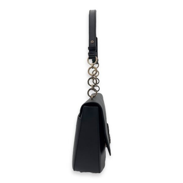 Gancini Shoulder Bag Black in Calfskin, Silver hardware - Image 4