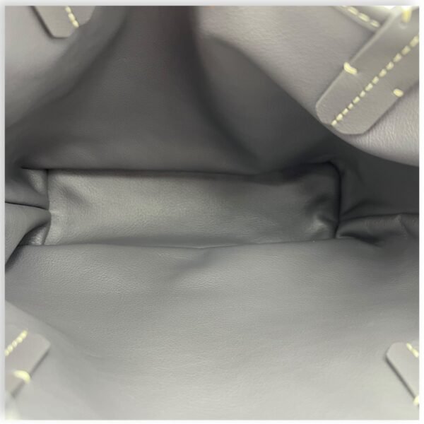 Anjou Tote Bag Grey in Coated Canvas, Silver hardware - Image 6