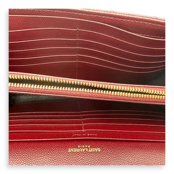 Cassandre Red Wallet On Chain in Calfskin, Gold hardware - Image 6