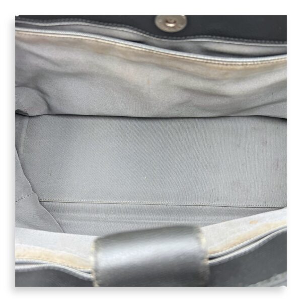 Executive Perf Top Handle Bag Grey in Calfskin, Silver hardware - Image 6