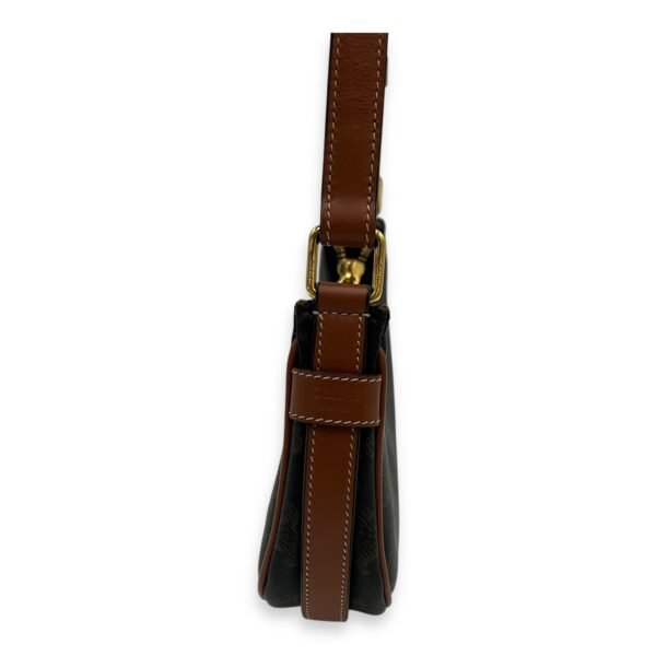 Ava Mini Brown Shoulder Bag in Coated Canvas, Gold hardware - Image 6