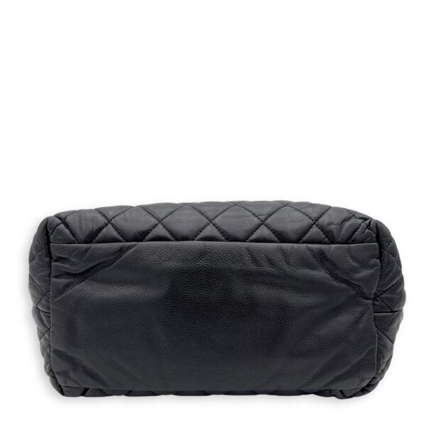 Cocoon Black Tote Bag in Caviar Leather, Silver hardware - Image 5