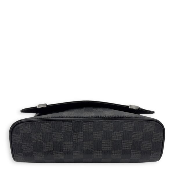 District Messenger Graphite in Coated Canvas, Silver hardware - Image 10