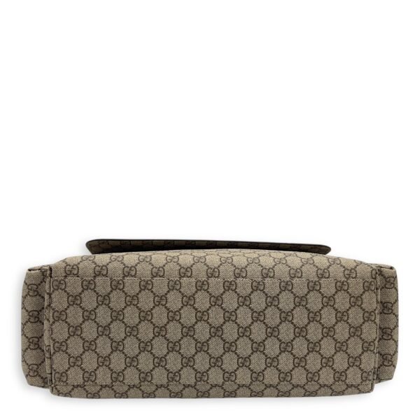 GG Supreme Diaper Bag Brown in Coated Canvas, Gold hardware - Image 6