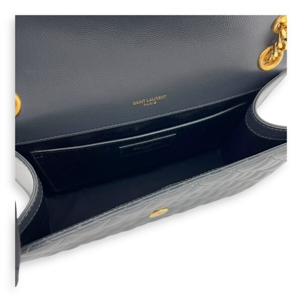 Envelope Shoulder Bag Grey in Caviar Leather, Gold hardware - Image 5