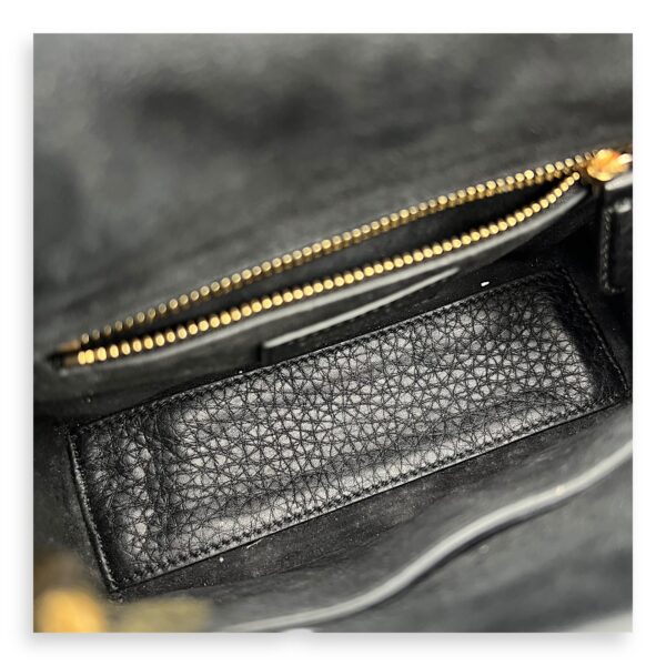 Lady Dior Top Handle Bag Mini Black in Calfskin, Light Gold hardware - Image 4