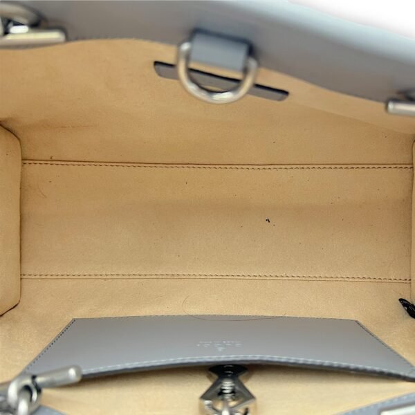 GG Marmont Tote Bag Grey in Calfskin, Ruthenium hardware - Image 6