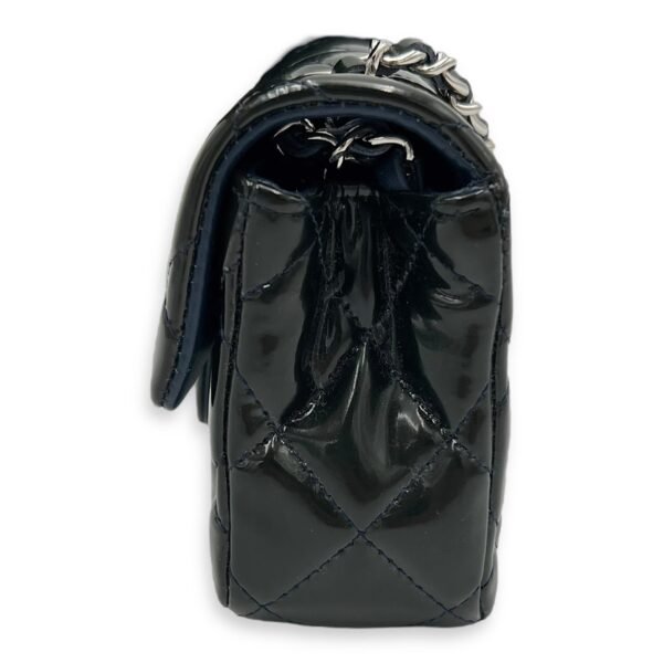 Classic Mini Green Crossbody Bag in Patent Leather, Silver hardware - Image 4