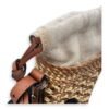 Cylinder Pocket Brown Bucket Bag in Raffia, Gold hardware - Image 7