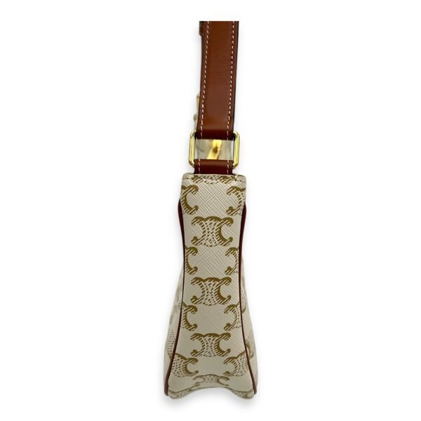 Ava Shoulder Bag White in Coated Canvas, Gold hardware - Image 3