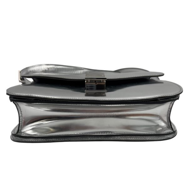 Box Medium Silver Shoulder Bag in Calfskin, Silver hardware - Image 5