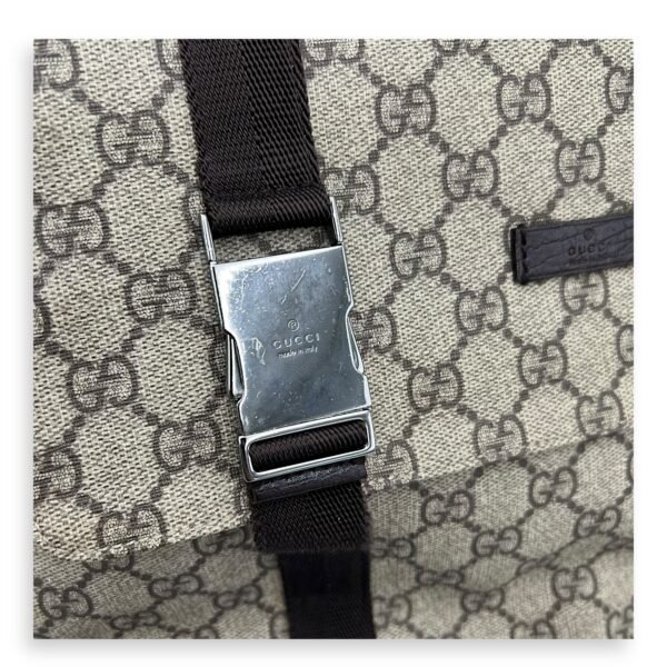 GG Supreme Messenger Brown in Coated Canvas, Silver hardware - Image 9