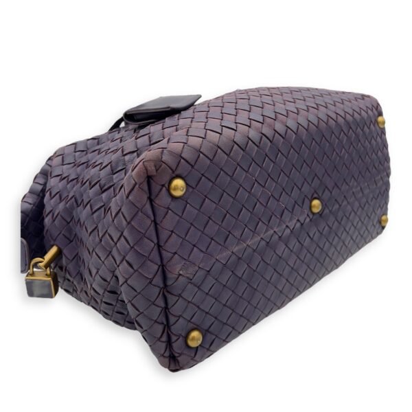 Boston Top handle bag in Intrecciato leather, Brushed Gold Hardware - Image 7