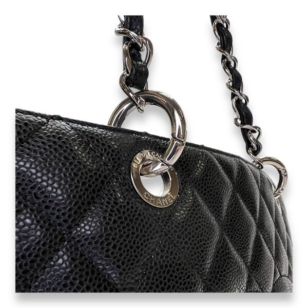 GST Black Shoulder Bag in Caviar Leather, Silver hardware - Image 7