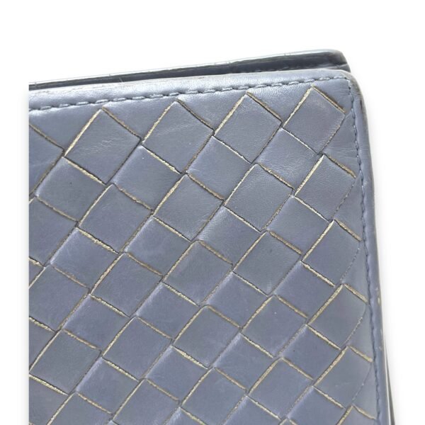Intrecciato Compact Grey Wallet in Calfskin - Image 7