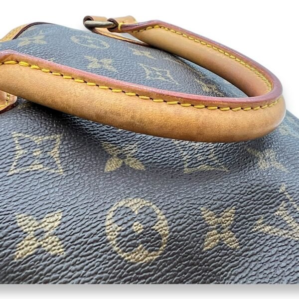 Lockit PM Brown Top Handle Bag in Monogram Coated Canvas, Gold hardware - Image 7