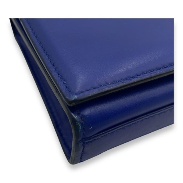 Kate Crossbody Bag Blue in Calfskin, Silver hardware - Image 7