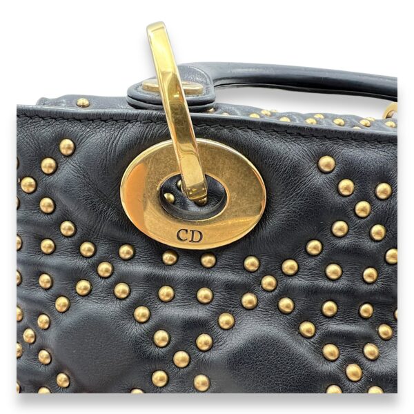 Lady Dior Medium Top handle bag in Lambskin, Gold Hardware - Image 7