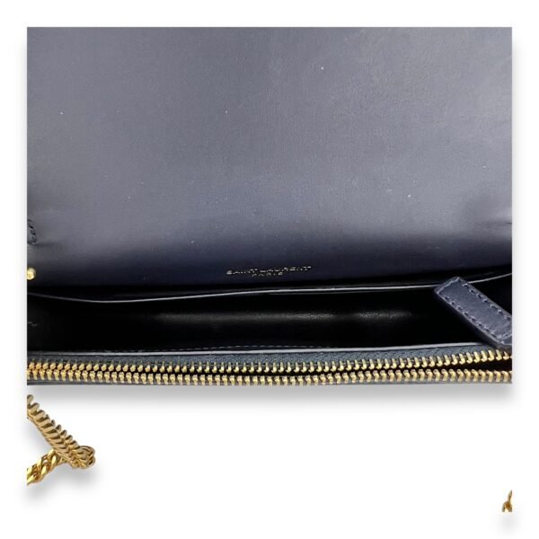 Kate Small Blue Wallet On Chain in Calfskin, Gold hardware - Image 6
