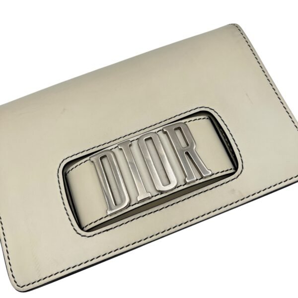 J'adior White Crossbody Bag in Calfskin, Silver hardware - Image 12