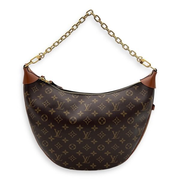 Loop Hobo Shoulder Bag Brown in Monogram Coated Canvas, Gold hardware - Image 2