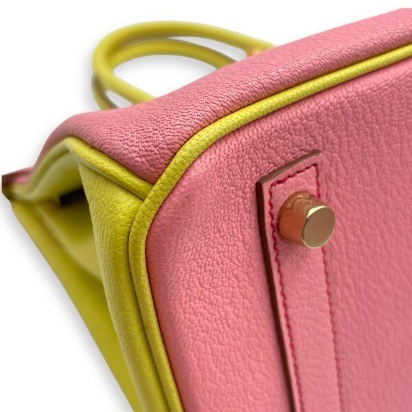 HSS Birkin 30 Rose Confetti/ Lime in Chevre Mysore, Gold hardware - Image 7