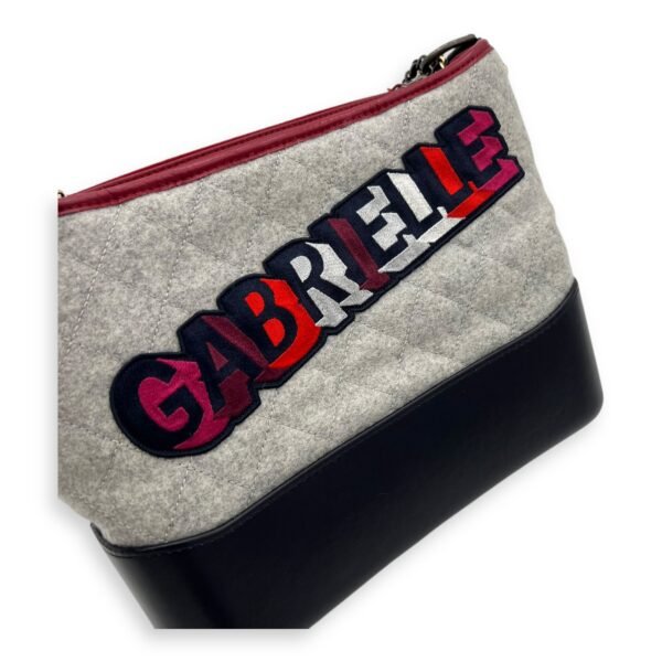 Gabrielle Shoulder Bag Large White in Wool, Mixed hardware - Image 7