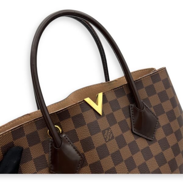 Kensington Top Handle Bag Brown in Coated Canvas, Gold hardware - Image 7