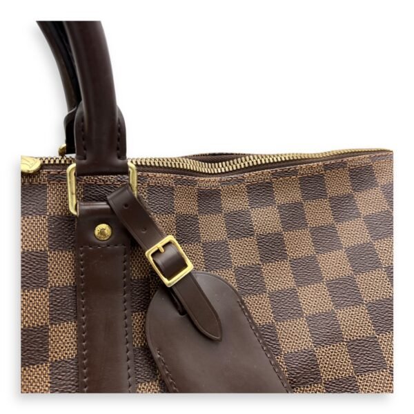 Keepall Duffle Bag 55 Damier Ebene in Coated Canvas, Gold hardware - Image 7