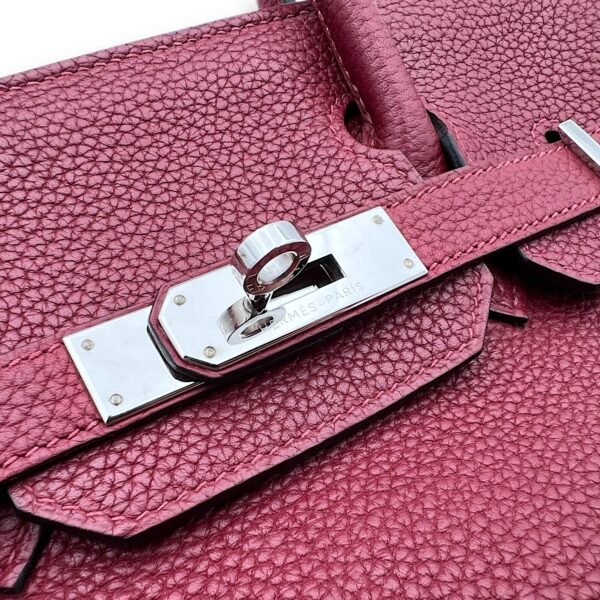 Birkin 30 Red in Clemence, Palladium hardware - Image 8