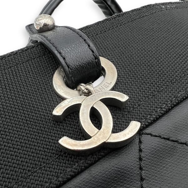Biarritz Tote Bag Black in Coated Canvas, Silver hardware - Image 7